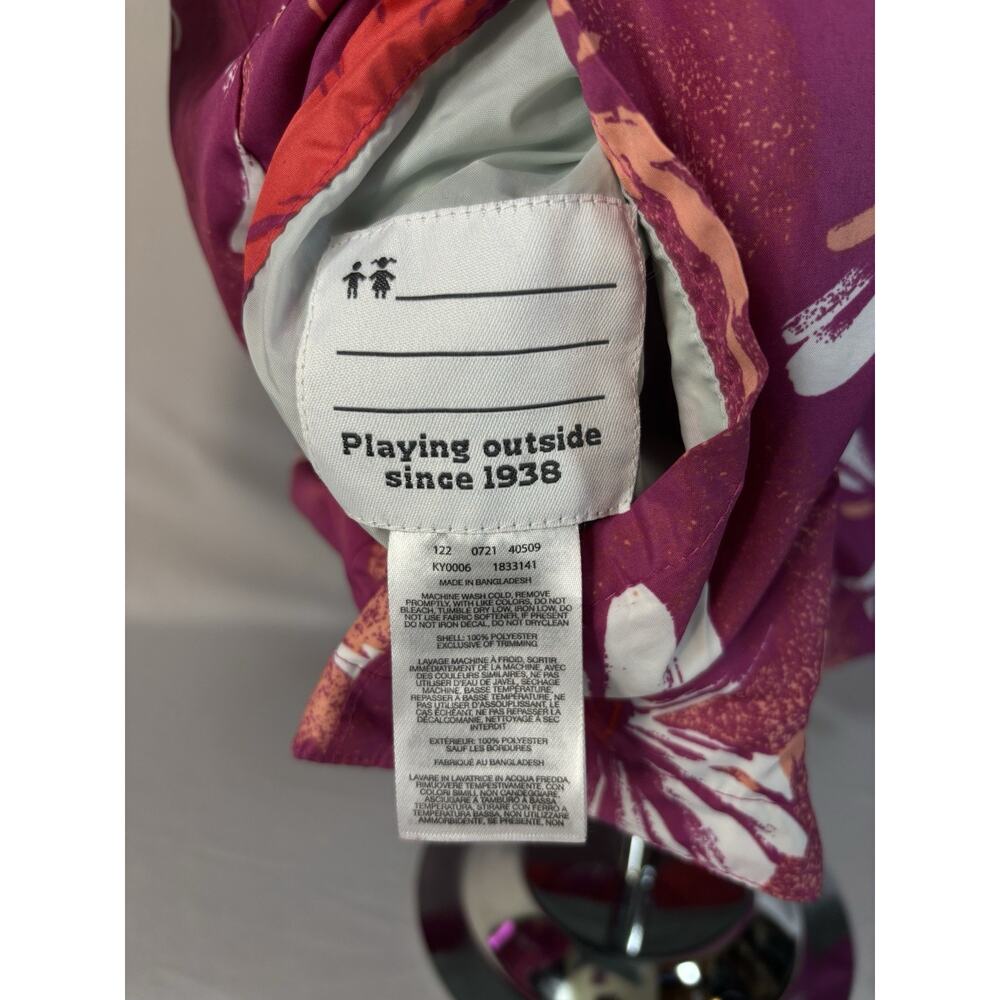 Columbia Girls Purple Floral Hooded Windbreaker Jacket Full Zip Size L 14/16 - Picture 3 of 13